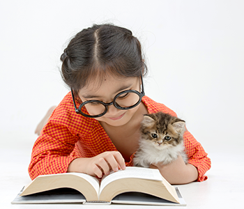 enfant lecture chat